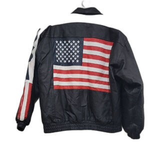 Vilanto Leather Jacket USA Black Red Size 3XL Grunge
